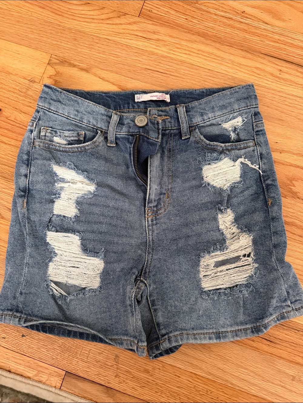 SO Distressed Denim Jean Shorts - Blue